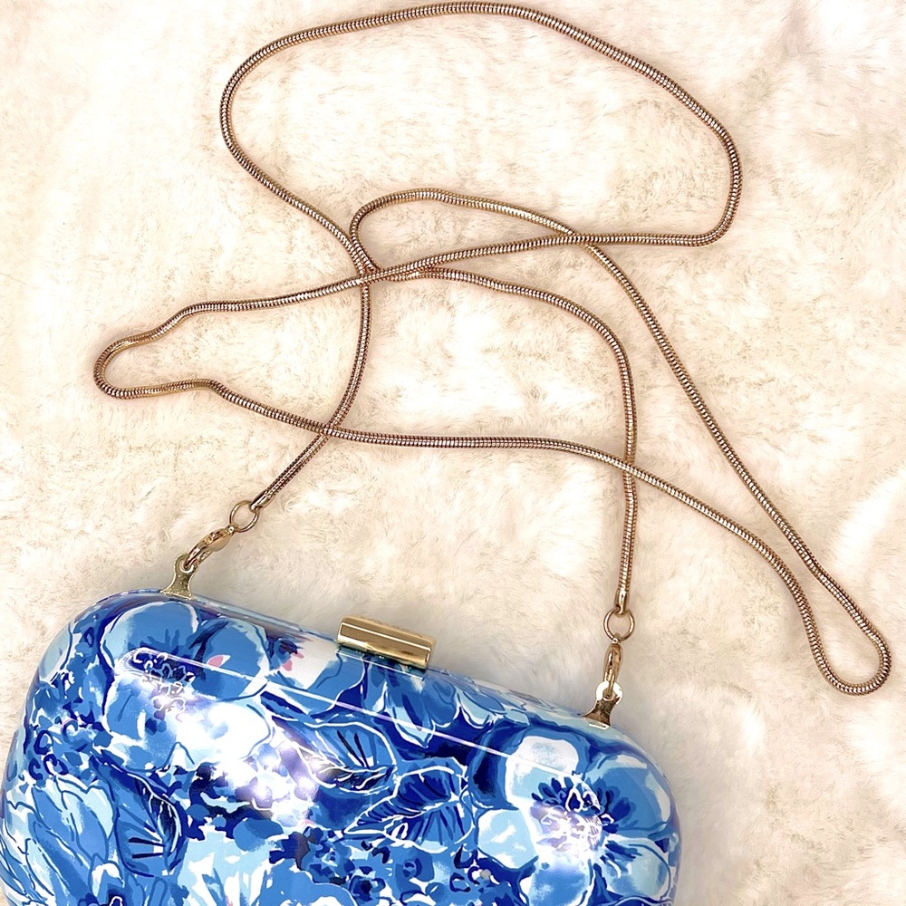 Lilly Pulitzer Catch N Keep Hard Shell Clutch Coastal Blue - Picture 6 of 15